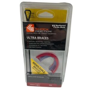 Shock Doctor Ultra Braces Mouthguard Remoldable Red Adult Age 12+ New In Box